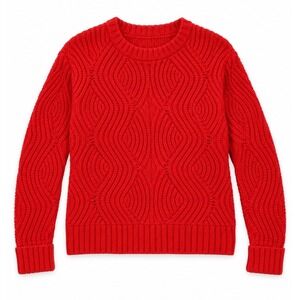 Madewell Everett Rib-Play Sweater Small Red Alpaca Wool Blend